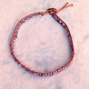 Beaded Purple Choker Necklace